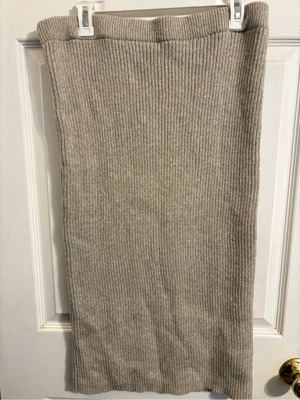 Edited Taupe Ribbed Maxi Skirt